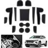 GAFAT Tucson NX4 2021-2023 2024 (Automatico Elettronico) Tappetini Antiscivolo, Tucson 2023 Tappetino in Gomma per Console Centrale, Scatola Portaoggetti, Porta Bicchieri, Cuciture (Bianco)