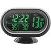 Shkalacar Auto Orologio Termometro Voltmetro 3 in 1, Monitor Digitale LCD Misuratore di Temperatura e Vlotage Rilevamento Manometro 12V per Auto Camion SUV RV