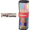 Stabilo Evidenziatore BOSS ORIGINAL Desk-Set Special Edition & Fineliner - point 88 - Rollerset con 25 colori assortiti - ARTY Edition