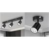 Dehobo Lampada Faretti da Soffitto LED Orientabili, Faretti da Parete Interno GU10 Nero & Faretti da Soffitto Orientabilie GU10, Faretti da Parete Interno Nero