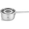 Fissler Pure Collection - Casseruola in acciaio inox (diametro 16 cm, 1,4 l) con coperchio in vetro, scala graduata, compatibile induzione