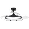 Eden pulse Ventilatore da soffitto nero 72 W, 32/44,5 x 38/91 cm, 6 velocità 108d 3000-4000-6000k, 3 pale pieghevoli