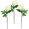Flair Flower Fiore artificiale, peonia, peonia, ramo, fiore singolo, fiori artificiali, decorazione per bouquet di fiori artificiali e bouquet, set da 3 pezzi, bianco