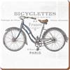 Creative Tops - Set di 6 sottobicchieri con retro in sughero, con stampa Biciclette, quadrato, bianco, 10,5 cm