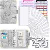 Yuknees Raccoglitori ad Anelli A6 Budget Binder Budget Planner Agenda con 12 Buste Porta Soldi Cash Stuffing Raccoglitore Soldi per Risparmi Budget di Contanti Organizzatore di Buste Trasparenti (Grigio)