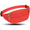 Ridirun Marsupio Sportivo Running Outdoor Fanny Pack Bag da Uomo Donna Marsupi alla Moda in Nylon con Cinturino Regolabile Rapido per Corsa Ciclismo Escursione (Rosso)