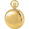 Tiong Orologio da taschino in acciaio inox, stile vintage, con disegno di treno londinese, meccanico a carica manuale, con catena, 32 - oro, Classico