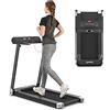 COSTWAY Tapis roulant pieghevole, pad elettrico a casa, motore elettrico da 0,75 HP, 3 modalità e 12 programmi, display LED, velocità 0-12 km/h, controllo tramite app, altoparlante Bluetooth