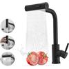 JOOM Nero Cascata Rubinetto Lavello Cucina, Alta Pressione Miscelatore Cucina con Doccetta Estraibile, Dispone di Rubinetto Cucina con Doccetta Estraibile con 3 Modalità di Spruzzo