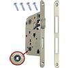 GAMOBIFER Serratura AGB Porta Interna a Incasso per Bagno WC serie CENTRO (FRONTE 18x196, SCROCCO E CATENACCIO, NICHELATO LUCIDO)