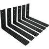 MLOQI 6 Pezzi Staffe per Mensole Pesanti Industrial, Reggimensola Legno, Reggi Mensola da Muro, Staffe a L, 5 mm di Spessore con Viti (30 cm)