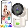 SYMYNELEC 5GHz/2,4GHz Telecamera WIFI Interno, 2K 4MP Videocamera di Sorveglianza, Telecamera di Sicurezza 360° con Rilevamento Movimento, Visione Notturna, Audio Bidirezionale, Compatibile con Alexa