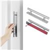JIZZU Maniglie per Mobili da Cucina Autoadesivo, 2 Pezzi 150 mm, Porta Interna per Armadi, Cassetti, Garage (Argento)