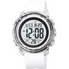 Gosasa Sport all'aria aperta Donne Orologi Moda Signore Casual Orologio Calendario Settimana Display Allarme Impermeabile Cinturino In Gomma LED Orologio Digitale, X-bianco, Sport