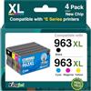 KINGJET 963XL Cartucce d'inchiostro Compatibles per cartucce hp 963 XL Multipack per HP Officejet Pro 9010 9010e 9012 9012e 9020e 9014 9014e 9015 9019e 9022 9022e 8025e (Nero Ciano Giallo Magenta)