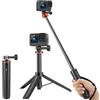 Vkesen Bastone Selfie Telescopico da 51cm con Mini Treppiede Integrato per GoPro Hero 13/12/11/10/9, DJI Osmo Action 5 Pro/4, Insta360 Ace Pro e altre Action Camera
