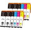 Kamo 33 XL confezione da 12 cartucce di inchiostro Compatibile con Epson 33 33XL Cartucce, per Expression Premium XP-530 XP-540 XP-630 XP-635 XP-640 XP-645 XP-830 XP-900 XP-7100