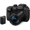 Panasonic Fotocamera mirrorless LUMIX GH5M2 con live streaming wireless e obiettivo LEICA 12-60mm F2.8-4.0 Più batteria aggiuntiva - Nero