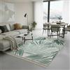 Jimri Fashion4Home Tappeto a pelo corto, boho Kelim, per soggiorno, camera da letto e cucina, per corridoio, camera dei bambini, verde palma-bianco, 140 x 200 cm