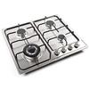 panfudongk Fornello a gas in acciaio inox a 4 fuochi a gas da incasso | Gas Stove | Accensione elettrica | Griglia in ghisa durevole | 580 x 520 mm | Sicuro e comodo