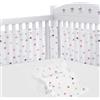 Aolso Paracolpi Lettino, 2 Pezzi Paraurti Cot Morbida e Traspirante, Paracolpi per Lettino con 10 Cinghia Fissa, Lavabile, 340cm x 30cm + 160cm x 30cm (Triangolo)