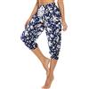 HAPYWER Pantaloni harem da donna corti in cotone, pantaloni da yoga, a vita alta, pantaloni estivi a 3/4, leggeri, per pilates, yoga, S-2XL, Flower03, M