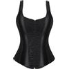 KUOSE Corsetto modellante da donna nero vintage gotico con coppa intera e spalline, Nero/1, XS