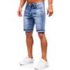 BOLF Uomo Pantaloni Corti Jeans Denim Strappati Bermuda Shorts Estivi Regular Fit Casual Style NG60367 Blu S [7G7]