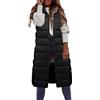 Generic Gilet Donna Lungo Giacca Con Cappuccio Con Cappuccio Imbottito Elegante Piumino Lungo Caldo Casuale Gilet Invernale Comodo Con Cerniera Giubbotto Senza Maniche Con Tasche Antivento Cappotto