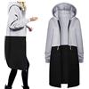 Generic Trench Donna Lungo con Tasca Elegante Leggero Parka con Zip con Cappuccio Oversize Giubbotto Tinta Unita Lavoro Slim Fit Piumini Caldo Taglie Forti Comodo Cardigan