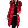 Vagbalena Cappotti Invernali da Donna Moda Donna Collo di Pelliccia Oversize Sottile Lungo al Ginocchio Giacca Imbottita Cappotto Piumino Isolante Cappotto da Sci per Il Freddo (Rosso,M)