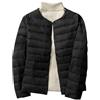 Generic Piumino da donna, tinta unita, a maniche lunghe, trapuntato, con bottoni, giacca invernale leggera, giacca invernale per le mezze stagioni, caldo tampone, parka, Nero , 3XL