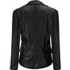 Generic Giacche da donna di colore nero, in vera pelle, da donna, da motociclista, Nero , M