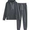 Surttan Tuta Donna Sportiva Elegante Colore Puro 2 Pezzi Jogging Sportiva Set Felpa con Cappuccio Donna Taglie Forti E Pantaloni Autunno Inverno Completo Sportivo Tuta Ginnastica Training Sportiva Casual