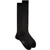 Gallo Calze lunghe uomo seta nero tinta unita