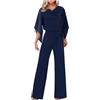 Generic Tuta Donna Estiva Elegante Larghi Tuta Moda Due Pezzi Offerta Trasparente Comode Stampa Tuta Vita Alta a Gamba Larga Suit Completo Cerimonia Donna Curvy Tuta Elegante Cerimonia Jumpsuit Elegante