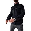 ArknAv Giacca da uomo con bottoni, casual, elegante, camicia da uomo, grigio, XXL