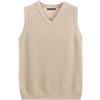 MANBOZIXi Maglione Senza Maniche Uomo Cotone Gilet in Maglia con Scollo a V, Nero M