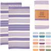 MOMOMUS Telo Mare Grande, 2 Fouta XL, 90 x 180 cm, 100% Cotone, Lilla | Telo mare cotone leggero: set di 2 fouta XL a righe tinte in filo, compatte, 90 x 180 cm, con frange rifinite a mano