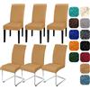 Yugarlibi Set di 6 coprisedia elasticizzati per sedia basculante, coprisedia elasticizzati, coprisedia rimovibile, lavabile, protezione per cucina, ristorante, hotel, banchetti, matrimoni (cammello, 6