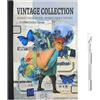 Veszoen 800+ Pezzi Adesivi Scrapbooking Vintage Stickers Scrapbooking Adesivi per Scrapbooking Bullet Journal Accessori per Album di Ritagli Calendari e Taccuini Verde 24 Fogli Blu