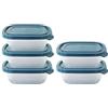 NEEZ Set Contenitori Per Alimenti (5 Pezzi) 500 ml, Piccoli Contenitore Cibo, Trasparente Box, Ermetici Coperchio, Frigo & Microonde Sicuro, Plastica Food Container, Blue Color