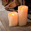 Lights4fun Set di 2 Candele LED in Vera Cera Bianca con Fiamma Oscillante, Candela Decorativa a Batteria con Timer, per INterni