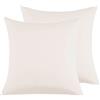 Poligino Federe Cuscini Letto Matrimoniale 80x80cm,Coppia Federe in Microfibra Chiusura a Busta - Beige