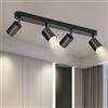 BOYIR Faretti da Soffitto Orientabili, GU10 Faretti LED da Soffitto Nero, Lampada Soffitto 2 Luci Moderni, Faretto da Parete Interno in Alluminio per Cucina, Camera, Barra, Lampadina Non Inclusa