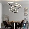 BRIMETI Lampadario a Sospensione per Tavolo, Pranzo a LED Lampada a Sospensione Nero Nordico Moderno a LED da Soffitto Dimmerabile 3 Luci 45W, per Soggiorno Sala da Pranzo Cucina Stanza degli Ospiti