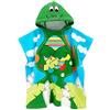 Czemo Poncho Asciugamano da Bagno Bambino 100% Cotone, Accappatoio col Cappuccio per Mare, Piscina, Spiaggia, Casa (Dinosauro)