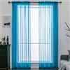 MIULEE Tende Trasparenti Con Passanti Morbidi Finestre per Salotto Eleganti Soggiorno per Camera da Letto e Tende Cameretta Bambini 2 Pannelli 140x175cm Azzurro
