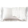 Nazaz Set di 2 Federe in raso per Cuscini Letto (50x80 cm) - Lusso Ipoallergenico, Morbidezza Superiore, Ideale per Capelli e Pelle, Chiusura a Busta - Eleganza e Comfort per Ogni Stagione (Bianco)