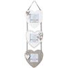 SPOTTED DOG GIFT COMPANY - Cornice Portafoto in Legno Forma di Cuore da Appendere - Cornice da Parete Triplo per 3 Foto Mutiple, Grigia Bianca con Motivo di Cane